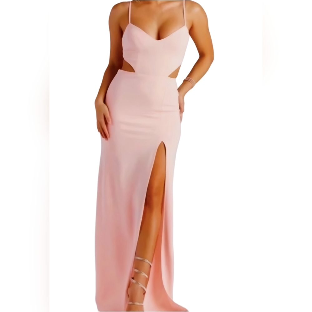 Elegant Pink Halter Dress (NWOT)